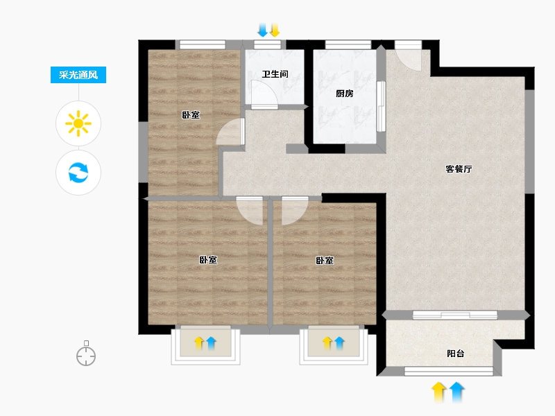 江苏省-无锡市-金科财富商业广场-73.94-户型库-采光通风