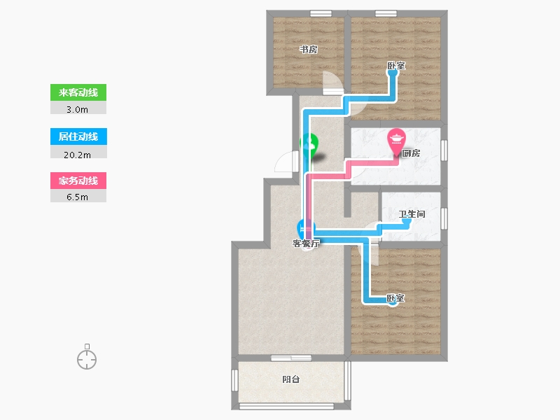 陕西省-渭南市-兰亭观邸-82.32-户型库-动静线