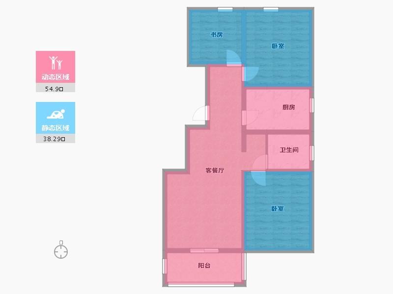 陕西省-渭南市-兰亭观邸-82.32-户型库-动静分区