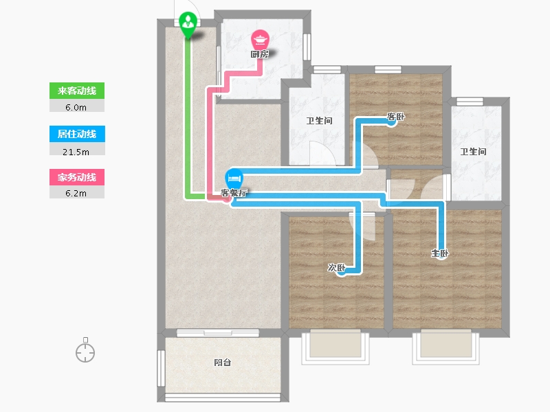 江苏省-无锡市-绿地西水晶舍-85.00-户型库-动静线