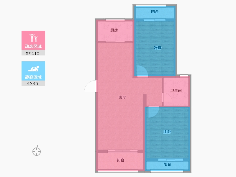 浙江省-台州市-苏泊尔滨江壹号花园-88.25-户型库-动静分区