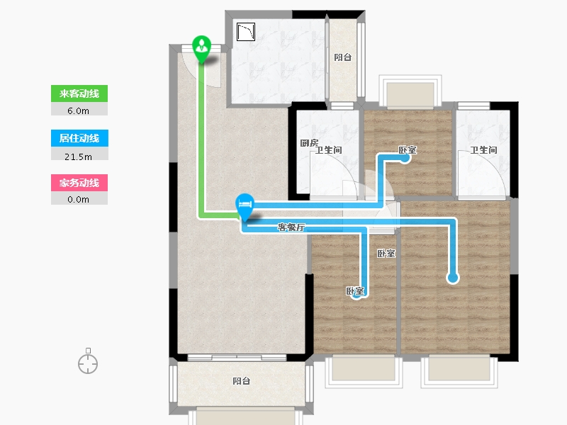 江苏省-南京市-恒大湖山半岛-96.00-户型库-动静线