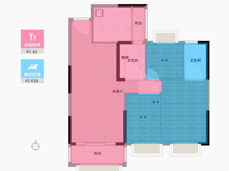 江苏省-南京市-恒大湖山半岛-96.00-户型库-动静分区