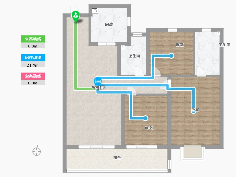 陕西省-西安市-南飞鸿·蓝庭序-91.00-户型库-动静线