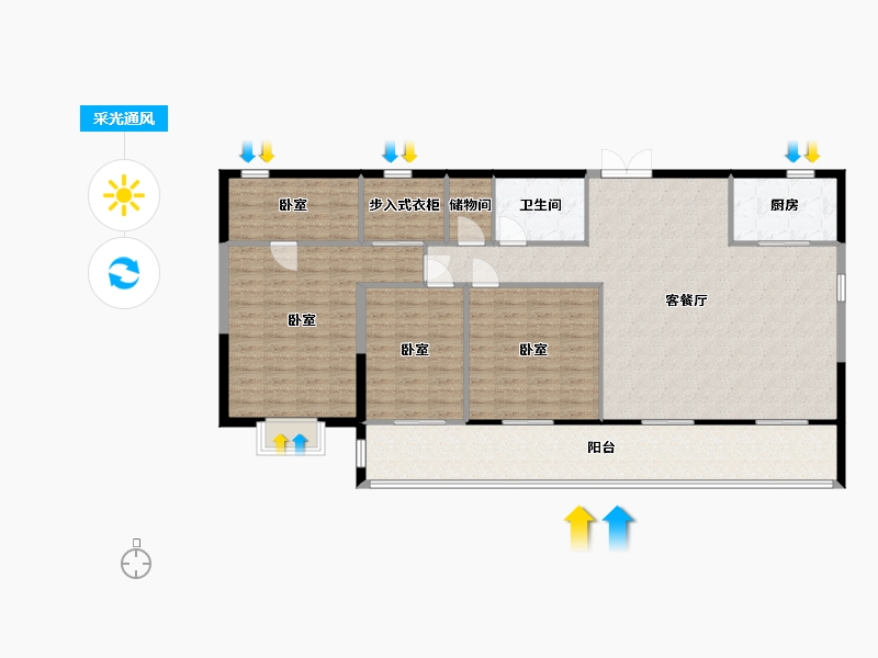 陕西省-西安市-沣水云间-144.04-户型库-采光通风