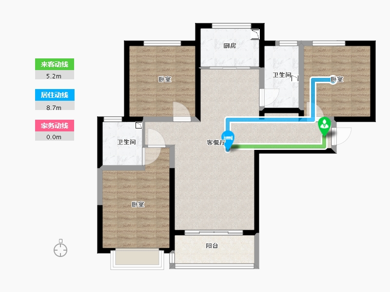 陕西省-咸阳市-同德晨曦园-97.00-户型库-动静线