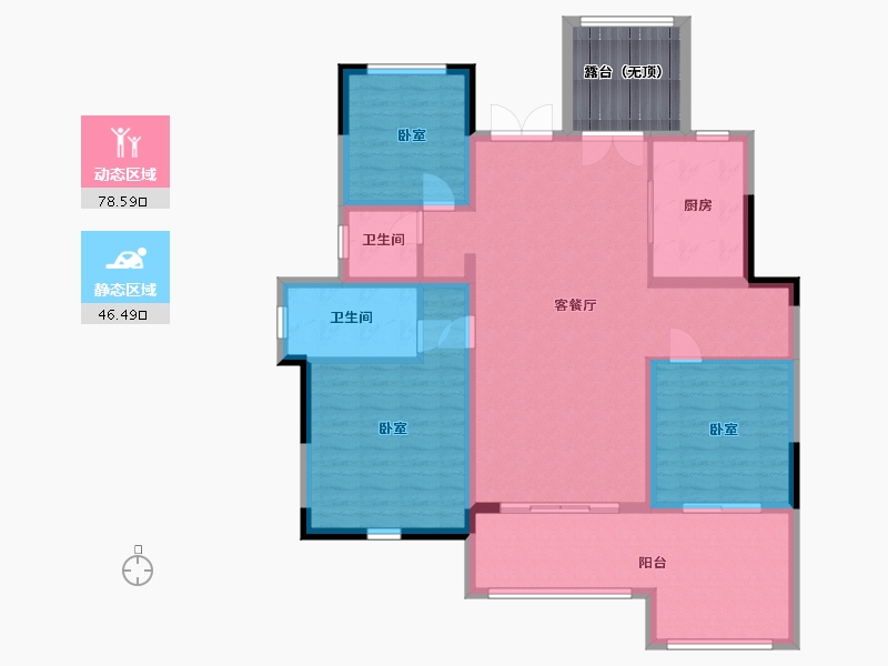 江苏省-无锡市-建溪朗诗御萃里-120.00-户型库-动静分区