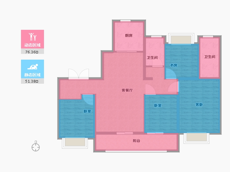 江苏省-无锡市-万科时代都会-114.72-户型库-动静分区