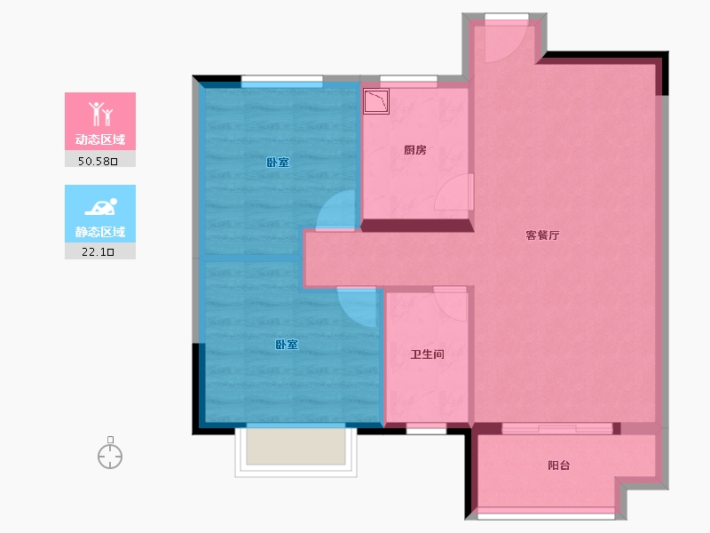 江苏省-无锡市-融创银城惠山国际社区-65.40-户型库-动静分区