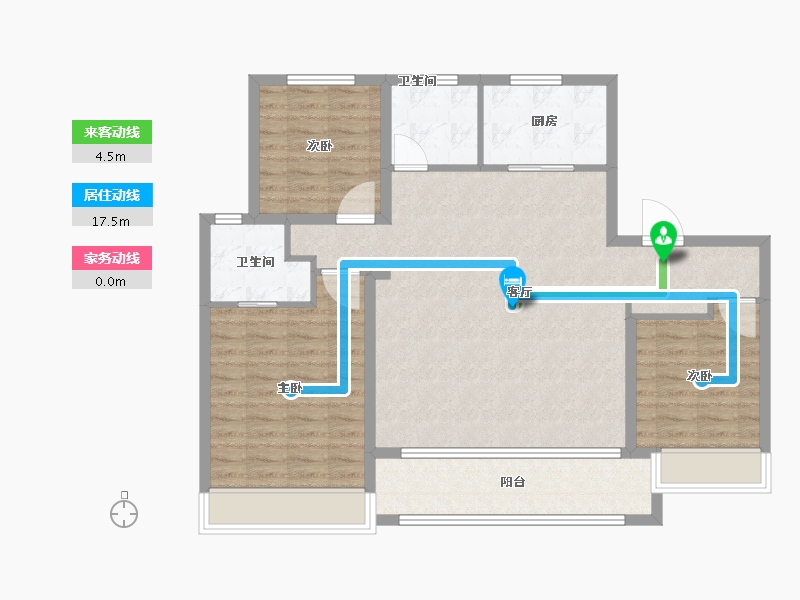 江苏省-徐州市-美的工润·云澜天境-104.00-户型库-动静线