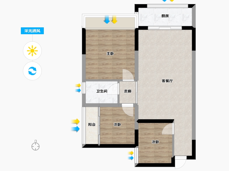 广西壮族自治区-北海市-碧园·海语城-63.20-户型库-采光通风