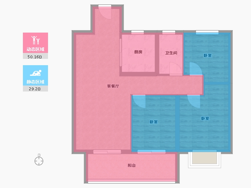 陕西省-渭南市-富平龙记檀府-71.01-户型库-动静分区