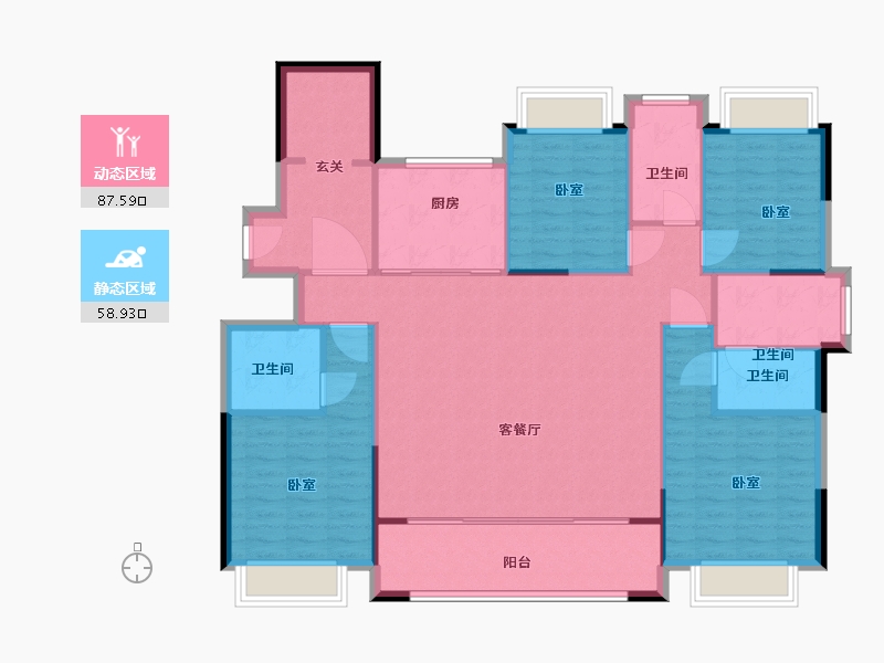 江苏省-无锡市-海尔产城创翡翠文华-134.82-户型库-动静分区