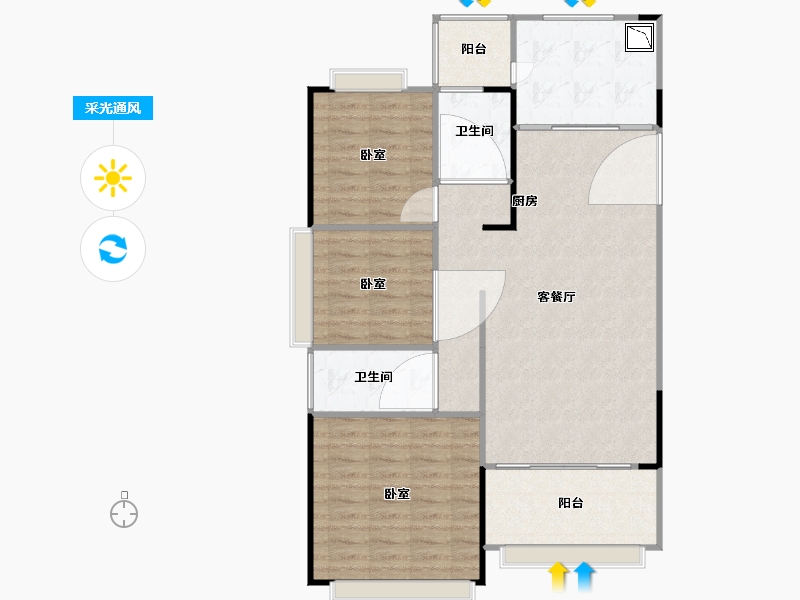 江苏省-南京市-恒大湖山半岛-93.01-户型库-采光通风