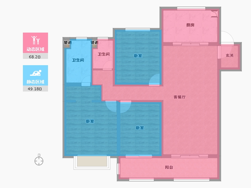 江苏省-无锡市-融创银城惠山国际社区-105.01-户型库-动静分区