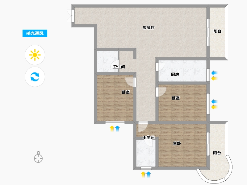 陕西省-西安市-沣柳国际-121.11-户型库-采光通风