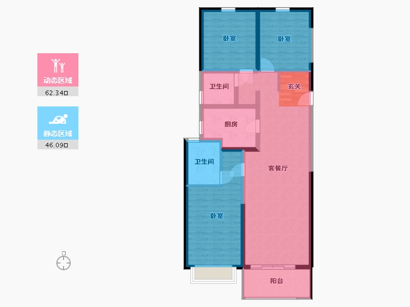 陕西省-西安市-富力开远城-97.16-户型库-动静分区