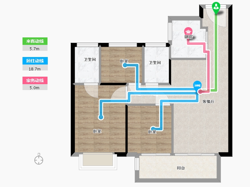 江苏省-无锡市-太湖雍华府-75.83-户型库-动静线