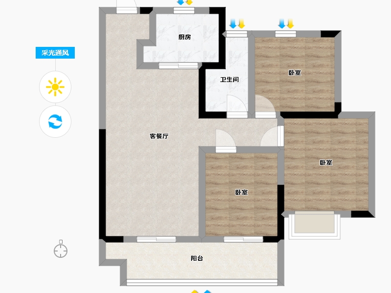 江苏省-无锡市-华侨城运河湾-78.04-户型库-采光通风