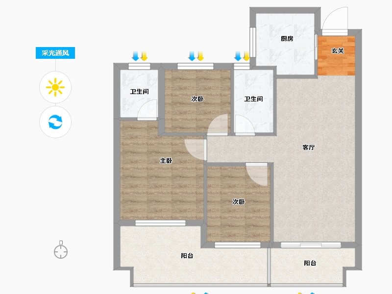 江苏省-徐州市-荣华棠玥府-82.01-户型库-采光通风