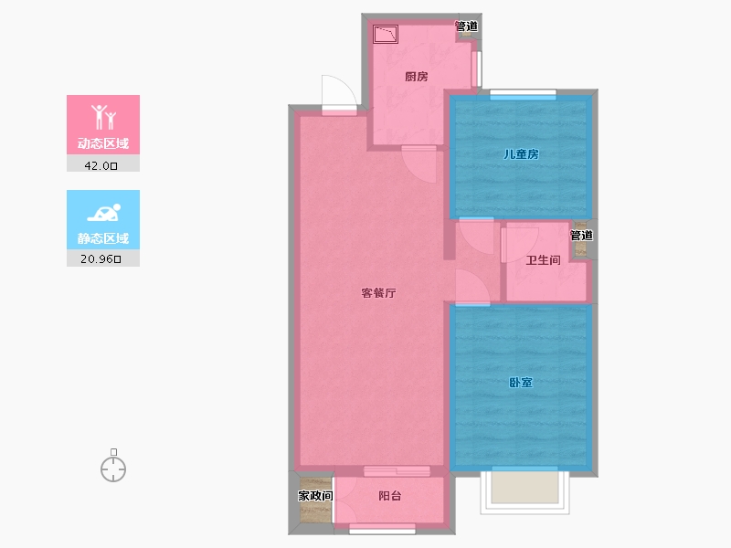 山西省-太原市-保利和光尘樾-57.06-户型库-动静分区