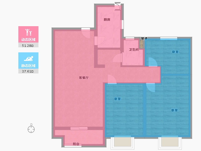 山西省-太原市-太原宝能城-79.00-户型库-动静分区