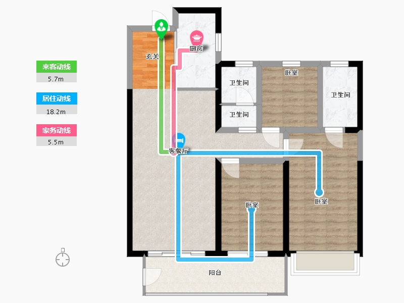 陕西省-西安市-富力开远城-94.37-户型库-动静线