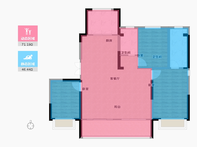 江苏省-徐州市-吾疆-107.00-户型库-动静分区