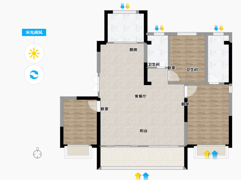 江苏省-徐州市-吾疆-107.00-户型库-采光通风