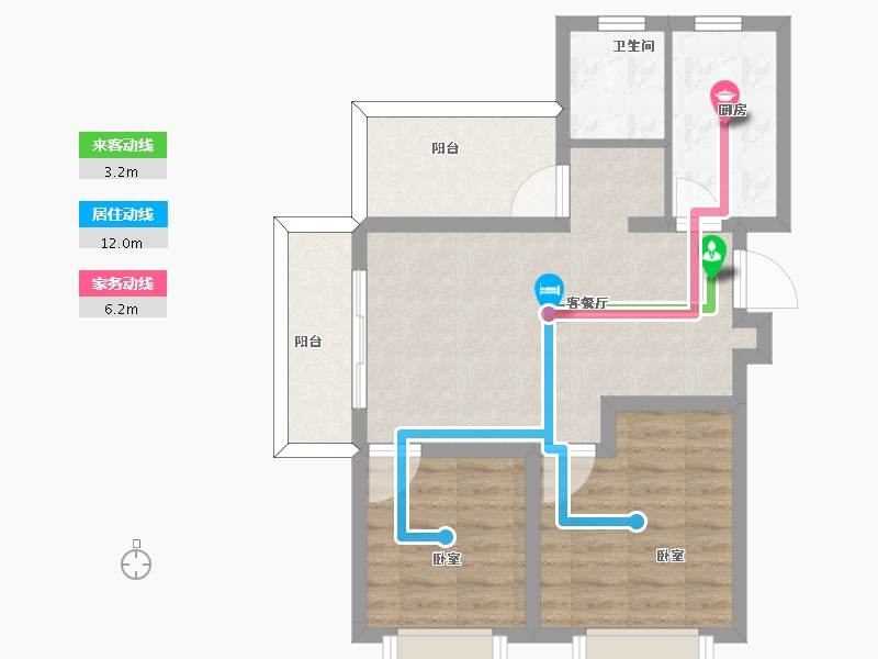 江苏省-南京市-电建地产海赋尚城-62.24-户型库-动静线