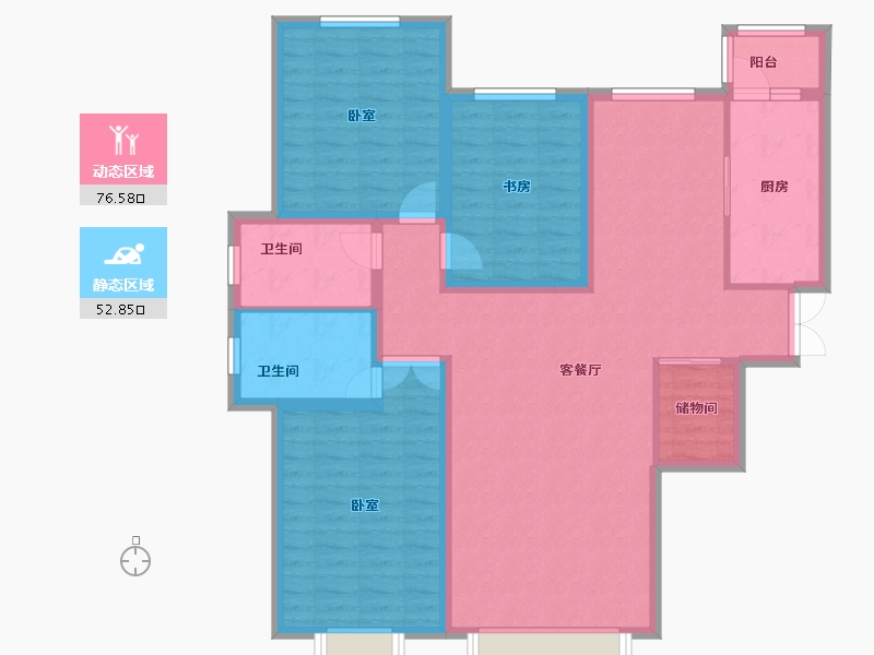 甘肃省-兰州市-中广宜景湾郡城-116.44-户型库-动静分区