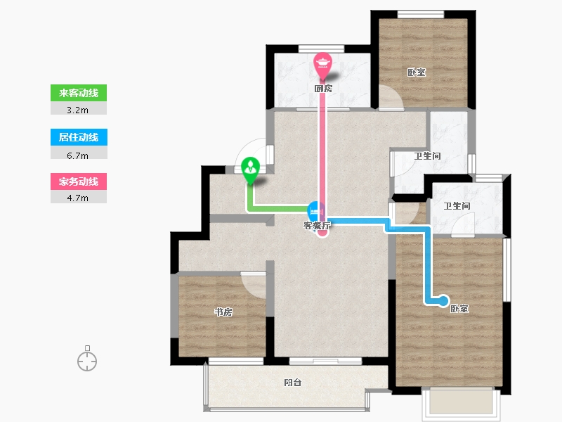 江苏省-徐州市-中南樾府-89.00-户型库-动静线