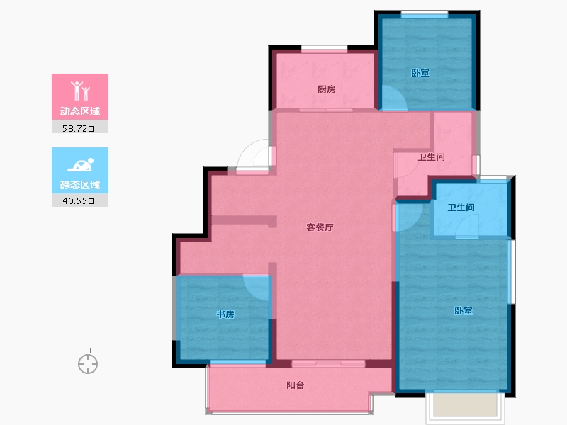 江苏省-徐州市-中南樾府-89.00-户型库-动静分区