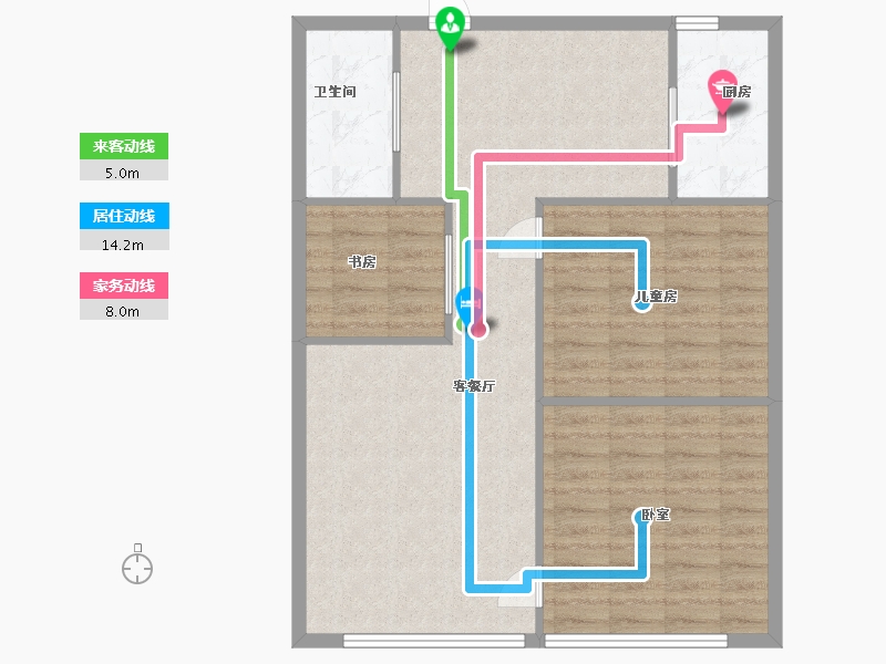 江苏省-徐州市-金博星城-82.00-户型库-动静线