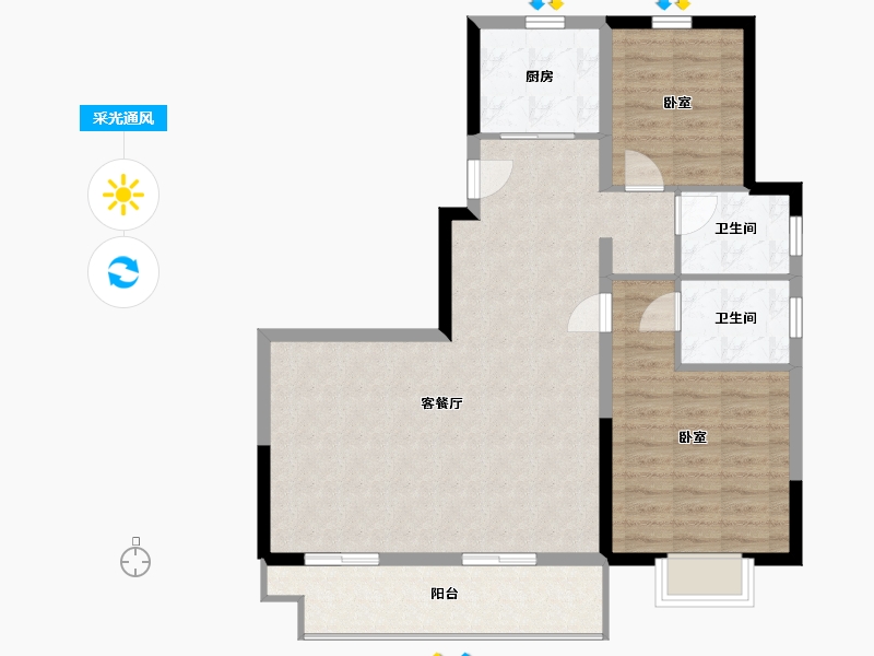 江苏省-无锡市-中奥光年-88.39-户型库-采光通风