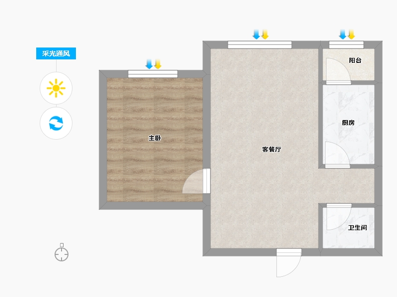 黑龙江省-大庆市-华溪龙城三期-44.27-户型库-采光通风