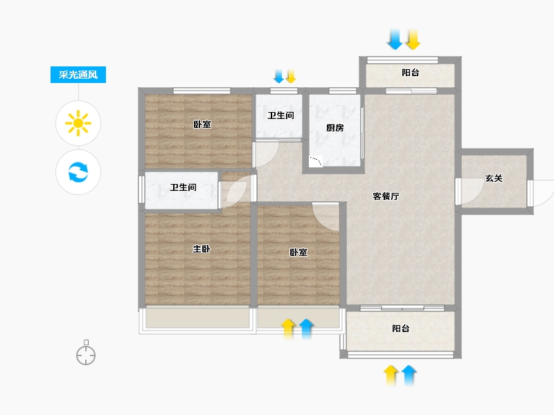 陕西省-渭南市-碧桂园翡翠传奇-100.00-户型库-采光通风