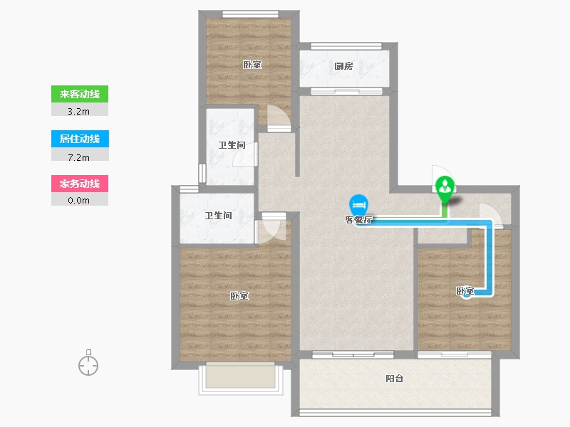 陕西省-渭南市-富平龙记檀府-93.99-户型库-动静线