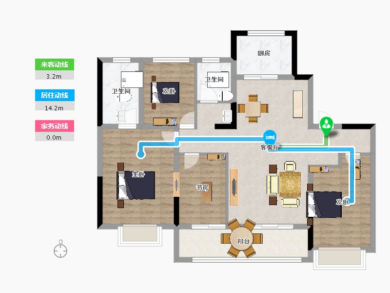 江苏省-南京市-中建熙元府-102.00-户型库-动静线