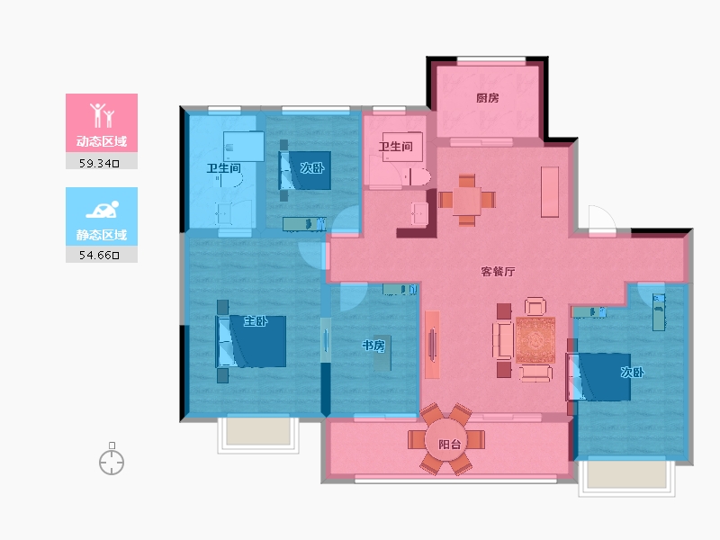 江苏省-南京市-中建熙元府-102.00-户型库-动静分区