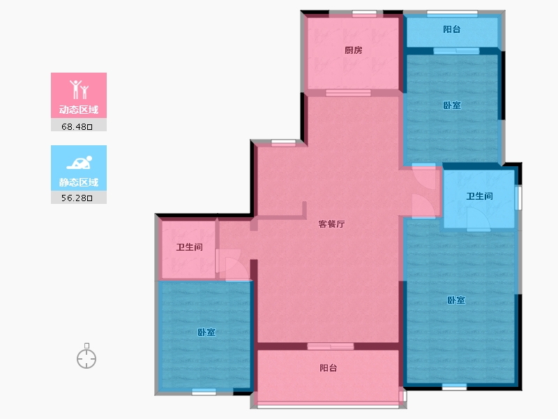 陕西省-西安市-陕建沣渭壹号院-112.00-户型库-动静分区