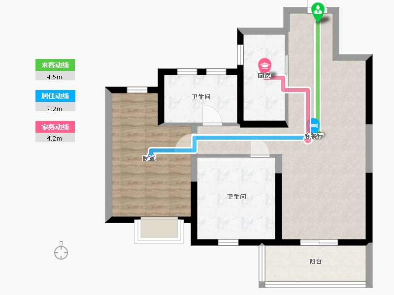 江苏省-无锡市-华侨城运河湾-74.30-户型库-动静线