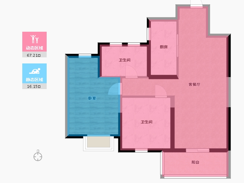 江苏省-无锡市-华侨城运河湾-74.30-户型库-动静分区