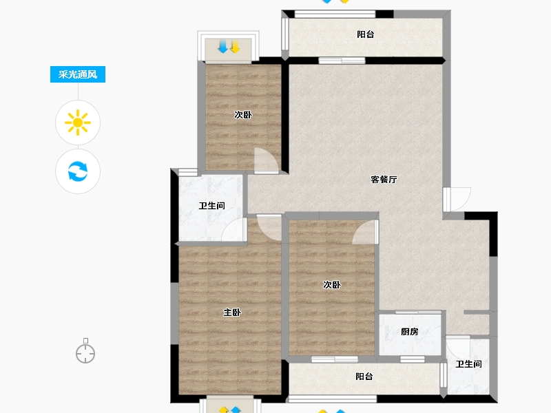 广西壮族自治区-北海市-中环国际大厦-97.39-户型库-采光通风