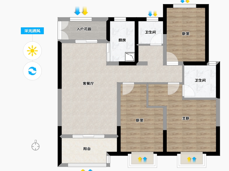 江苏省-无锡市-金科财富商业广场-92.39-户型库-采光通风