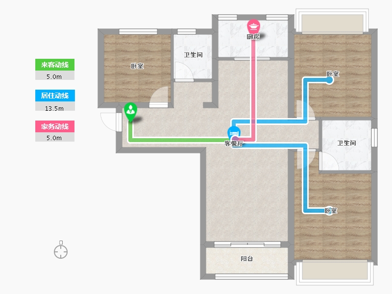 陕西省-西安市-龙发天泉湾-84.17-户型库-动静线