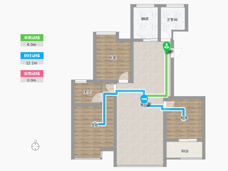 陕西省-宝鸡市-如园·城市运动公园-89.60-户型库-动静线