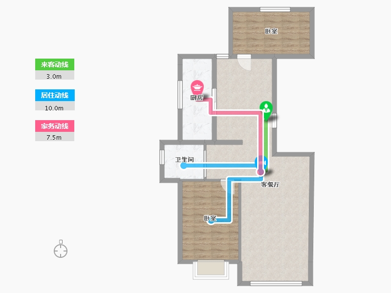 辽宁省-抚顺市-滨江景苑-81.08-户型库-动静线