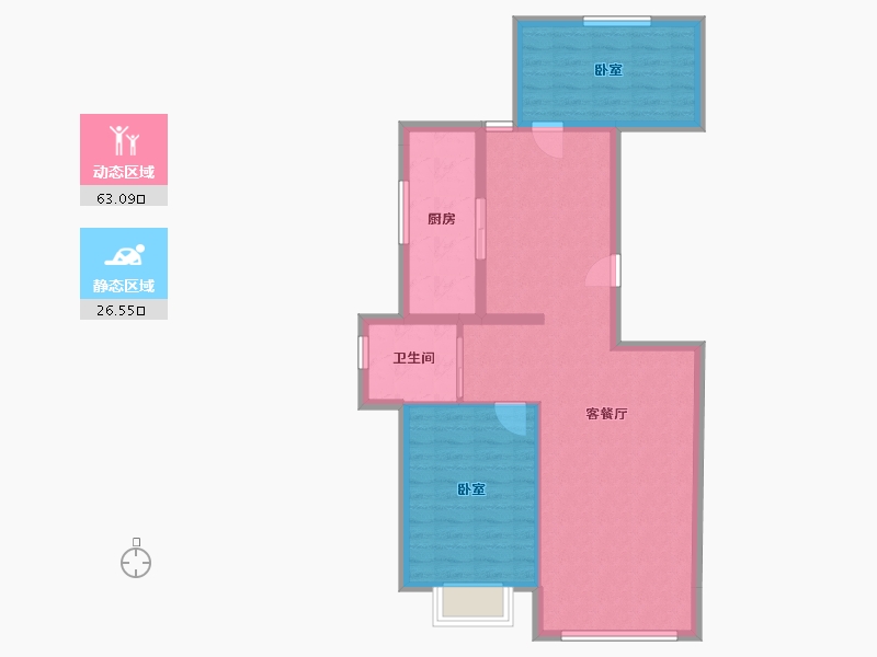 辽宁省-抚顺市-滨江景苑-81.08-户型库-动静分区