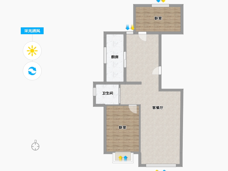 辽宁省-抚顺市-滨江景苑-81.08-户型库-采光通风